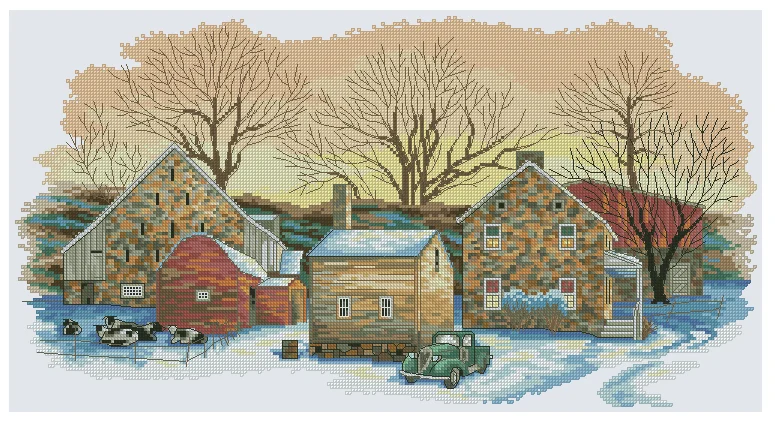 Farm Tome House village kit de couture couture 18CT 14CT toile non imprimée broderie à la main point de croix Kit ensemble bricolage décor à la maison
