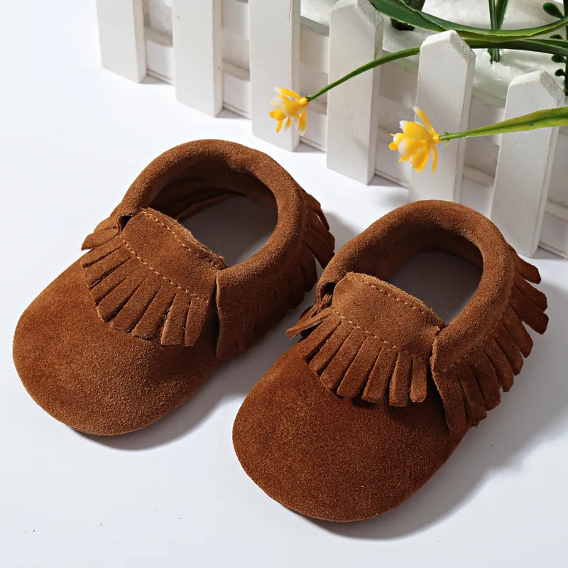 

Genuine leather tassel suede baby shoes moccasins for toddlers 0-24moth