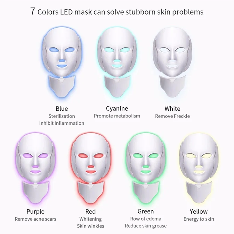 Masks 7 Colors Lights Facial Mask Home Use Beauty Equipment Anti-acne Skin Rejuvenation