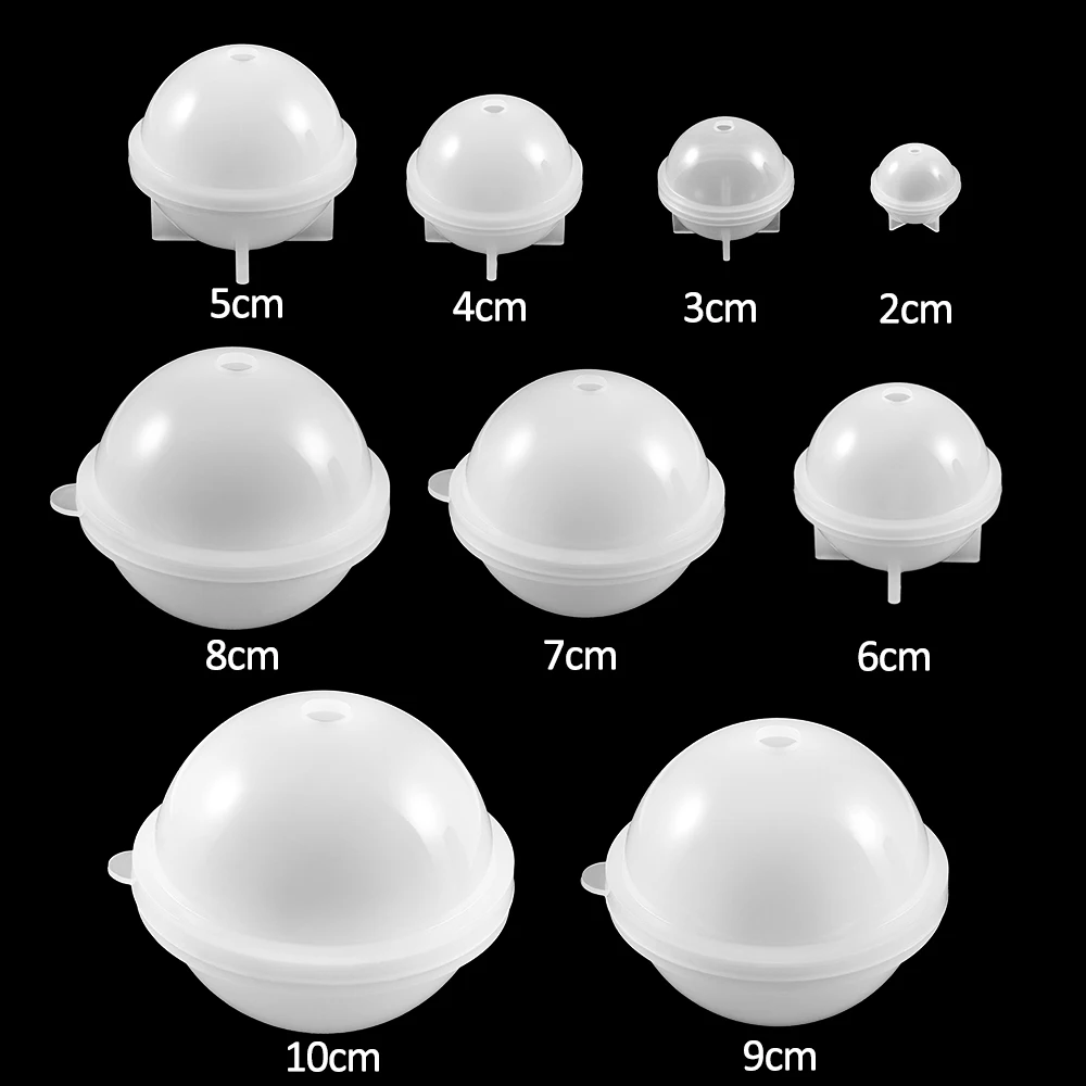 Moldes de silicona de bola redonda de cristal 3D para manualidades, molde de resina epoxi para fabricación de joyas Diy, suministros de herramientas, 1 ud.