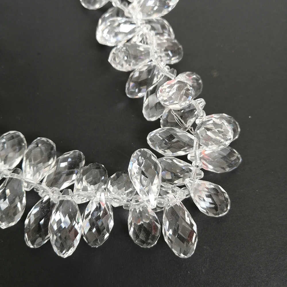 Camal 100 sztuk/ciąg 20x10mm Teardrop wisiorek z kryształkiem w kształcie kropli wody pryzmat Faceted luźne koralik rękodzieło do powieszenia część Wedding Party DIY