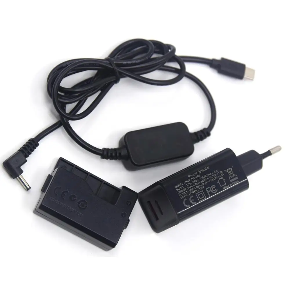 PD + Tặng Dây Cáp Sạc USB Type-C + DR-E10 LP-E10 Giả Pin Cho Máy Canon EOS 1200D 1300D 1500D x90 X80 X70 X50 T5 T6 T7