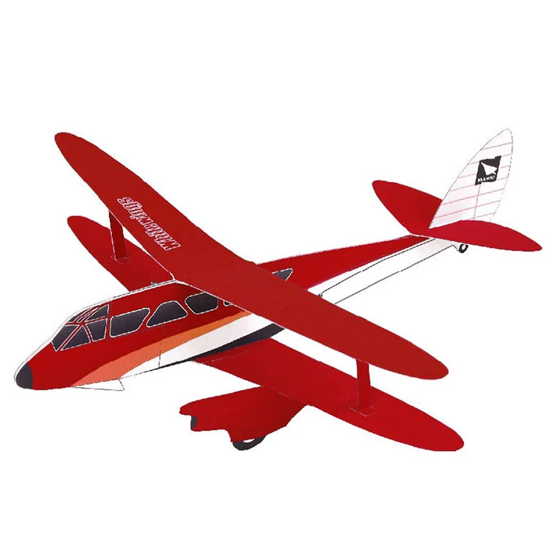 Biplane Red Orange Mini Aircraft Folding Handmade 3D Paper Model DIY Papercraft Art Teens Adult Origami Craft Toys ZX-081 ZX-082