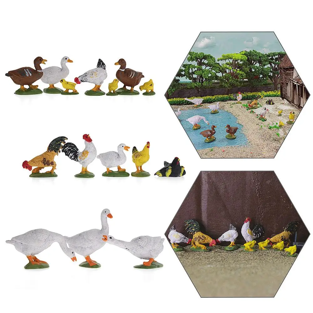 

Evemodel Model Train Painted O Scale 1:43 PVC Farm Animals Fowl Chicken Duck Hen Grouse Goose Railway Scene