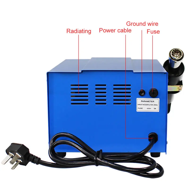 Digital Display Brushless 951DW Hot Air Gun Soldering Station 700W SMD BGA Rework Desoldering Welding Repair Tool Air Nozzles