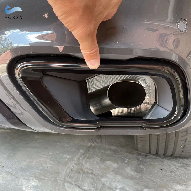 Carbon Texture Car Accessories Tail Muffler Exhaust Pipe Output Cover Trim For BMW X5 G05 X6 G06 X7 G07 2019 2020 2021 M Sports