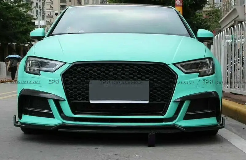 For Audi S3 (Sedan)17-19 KB Style Carbon Fiber Front Bumper Lip spoilers Diffuser Trim Bodykits