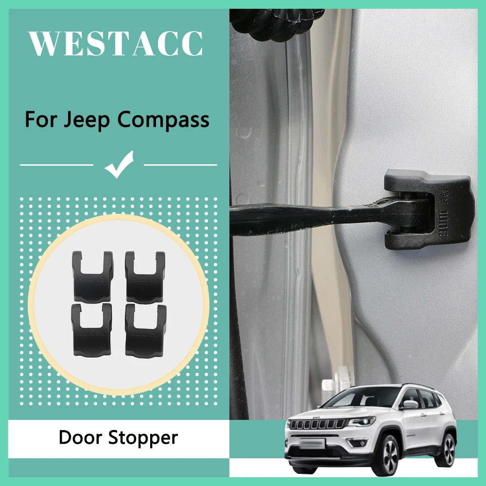 ABS Car Door Limitting Stopper Cover Door Lock Rustproof Cover for Jeep Compass 2017 - 2020 Interior Accessories