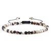 Adjustable 4mm Chakra Beads Bracelet Mini Natural Stone Agats Lava Tiger Eye Beaded Bracelets & Bangles Women Men Gift Jewelry