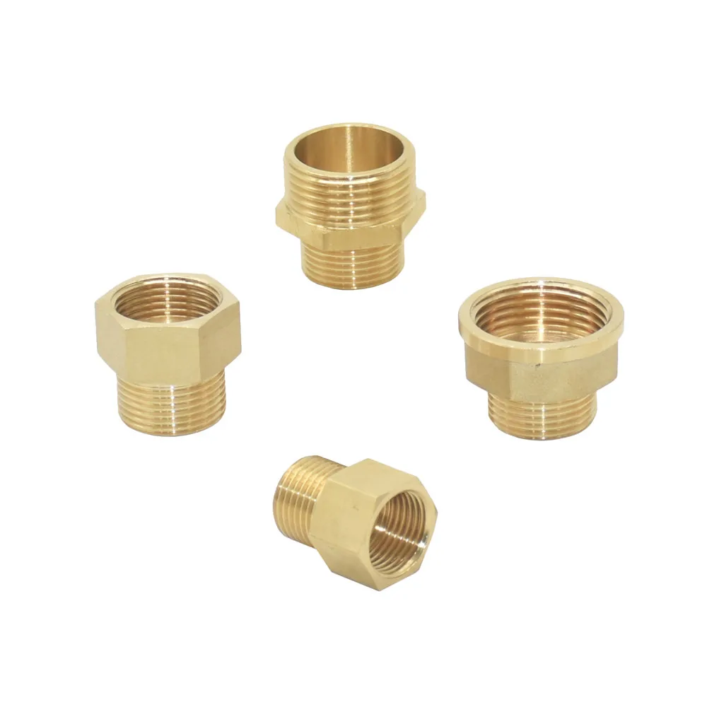 Brass 1 Inch To 3/4 1/2 Thread Connector Male Female Reducing Water Pipe Connector Repair Copper Fittings 1Pcs