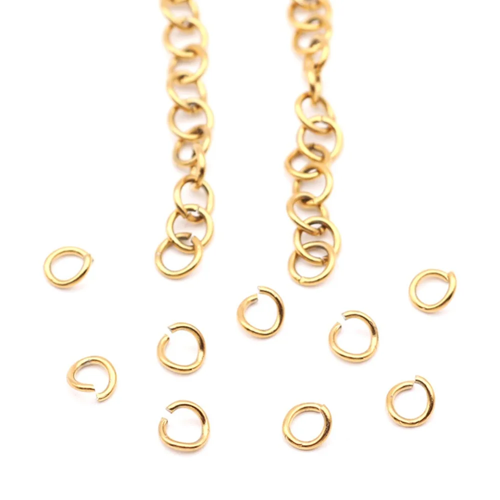 200 Stück/Los Gold Edelstahl Offene Springringe Direkt 3/4/5/6/8mm Splitringe Verbinder für DIY Schmuckherstellung – Detail 5