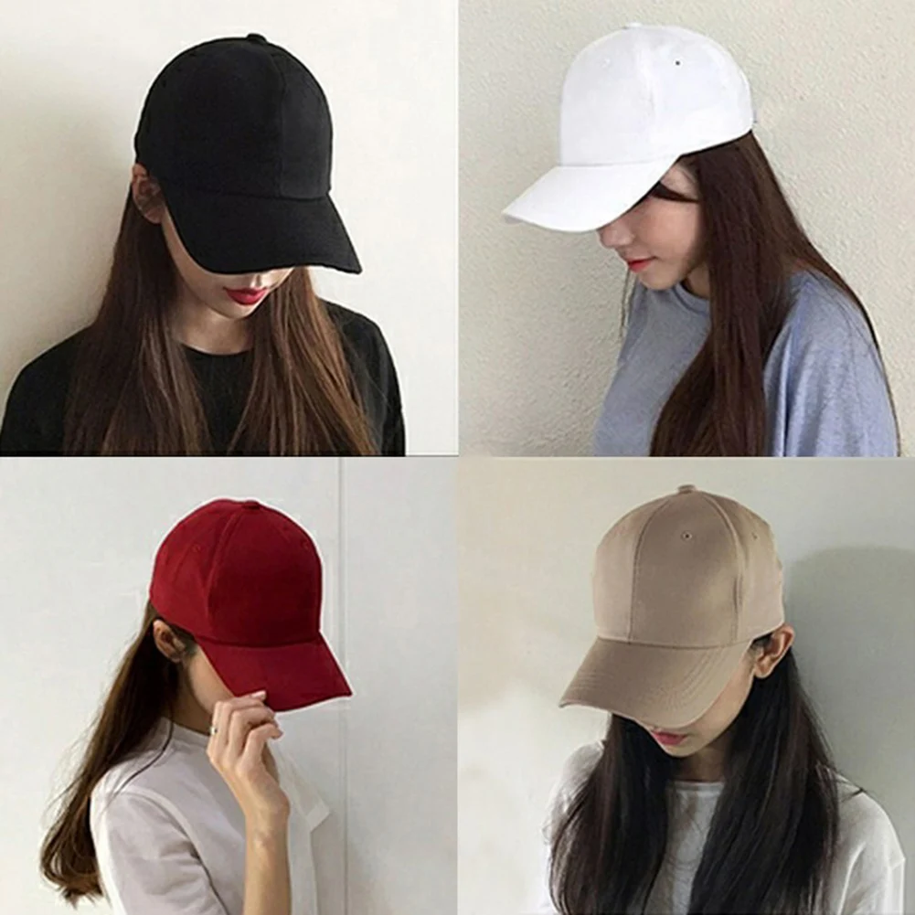 Unisex Black Casquette Solid Color Baseball Cap Men Women Cotton Caps Casual Snapbcak Hats Outdoor Dad Cap Size Adjustable Cap