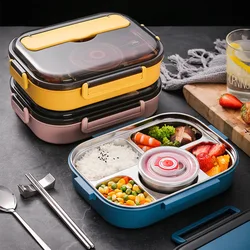 304 Stainless Steel Lunch Box For Adults Kids Snack Storage Portable Hermetic Breakfast Insulation Meal Container Microwavable
