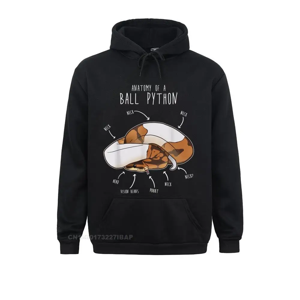 Anatomy of a Piebald Ball Python Funny Reptile Snake Lover Hoodie Women Sweatshirts Plain Autumn Hoodies Print Sportswears