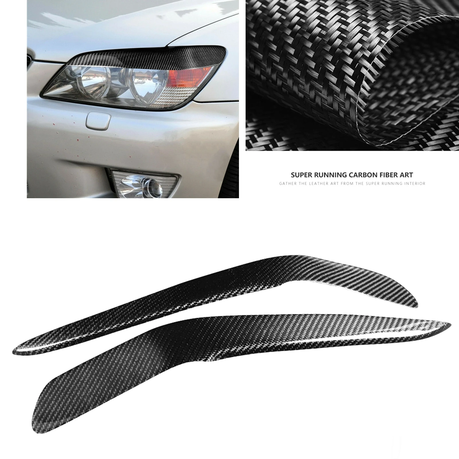 

Headlight Eyebrow Trim For Lexus IS200 IS300 1998-2005 Altezza Car Front Head Light Cover Lamp Carbon Fiber Headlamp Eyelid Brow