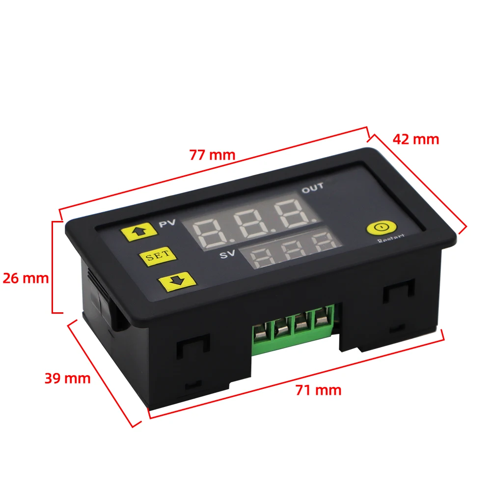 W3230 12V 24V AC110-220V Digital Temperature Control LED Display Waterproof Thermostat With Heat/Cooling Control Instrument