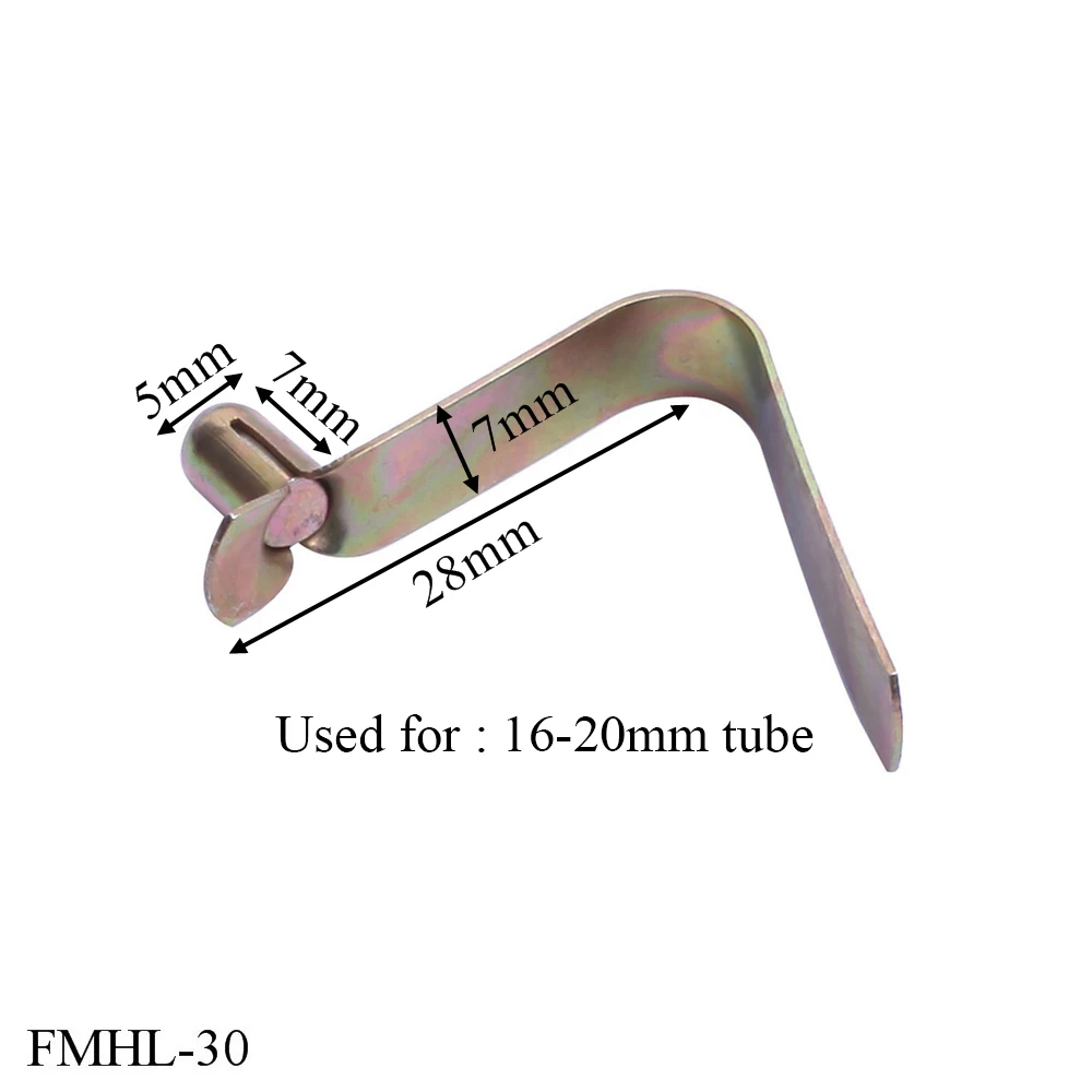 Perno di bloccaggio del pulsante del palo rotondo della clip della molla piana nichelata fabbricazione 5pcs per il tubo di 20mm