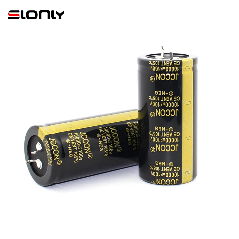 2pcs-10pcs 35x70mm 10000uF 100V JCCON Horn Black Gold Audio Amplifier Filter Aluminum Electrolytic Capacitors