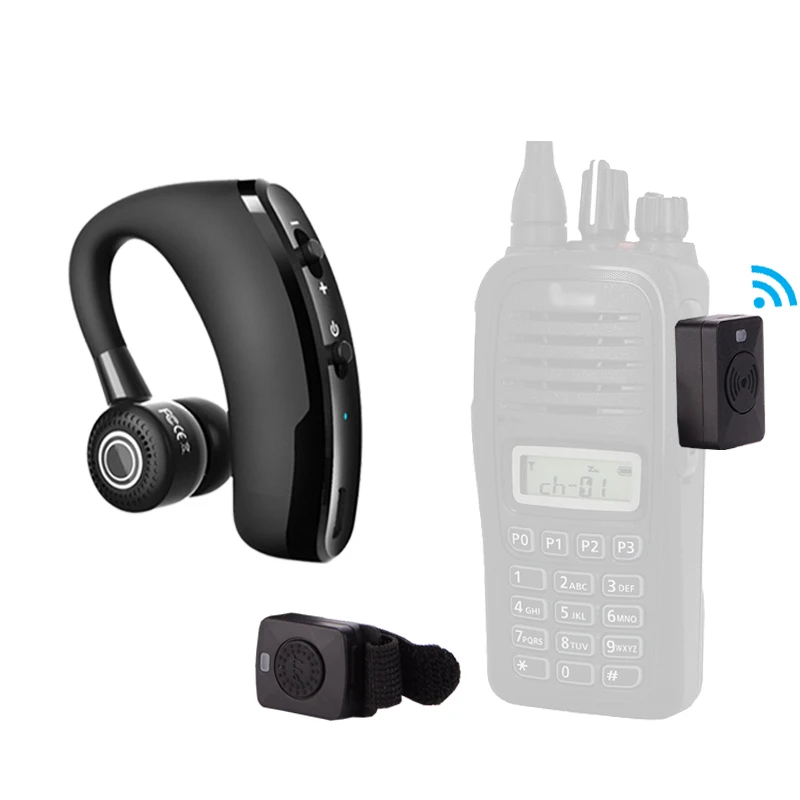 Auscultadores sem fio Walkie Talkie, 2 Pin Tipo IC, Rádio bidirecional, Auscultadores BT, Fone de ouvido interfone, Fone de ouvido para Icom Cobra,