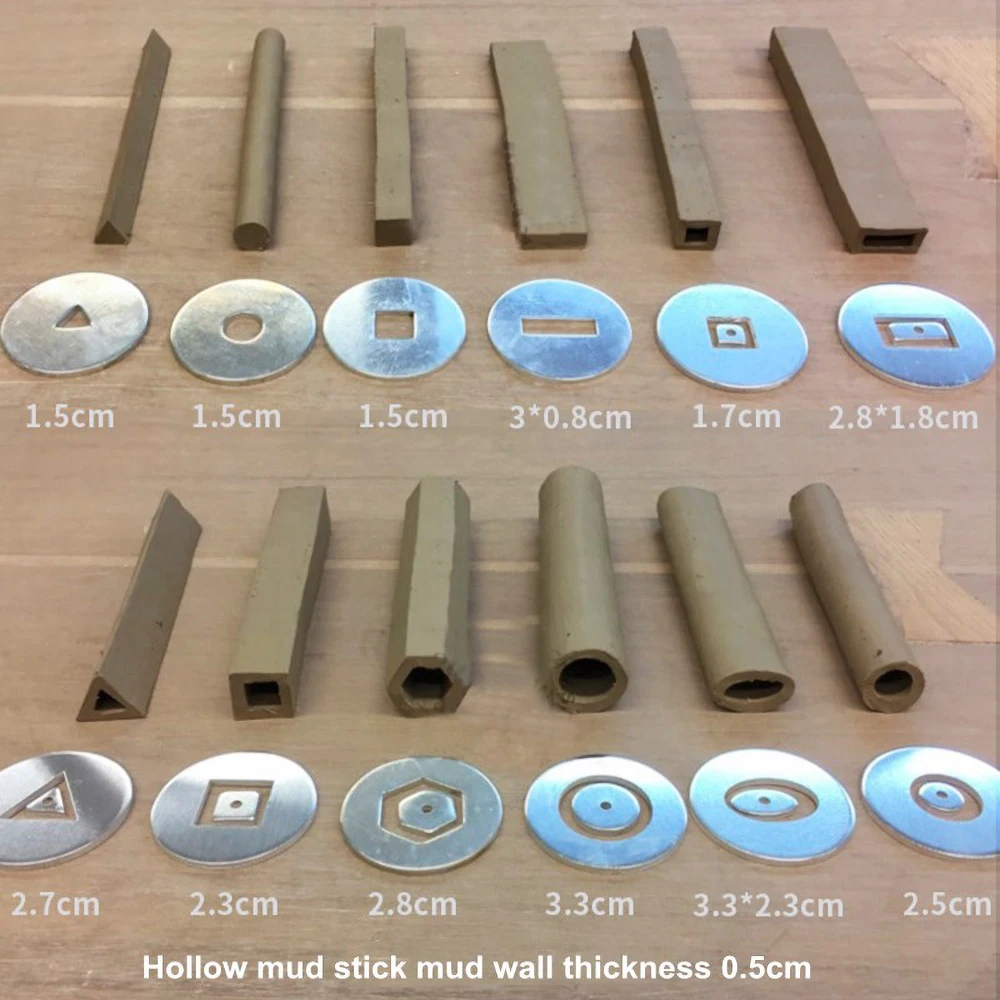Pottery Tools Hollow Mud Stick Extruder Set DIY 11 Kinds Soft Hollow Mud Stick Handheld labor-saving mud squeezer Clay Modeling