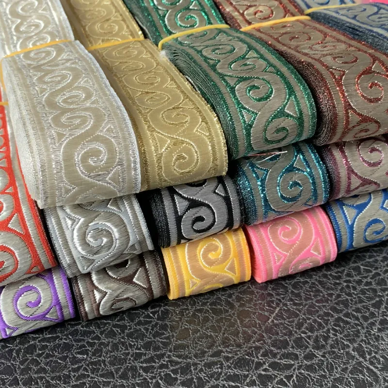 ZERZEEMOOY 17 Colour 33MM 1.5 INCH 10YARD/LOT Polyester Geometric Of China Folk Style Single Face Jacquard Ribbon