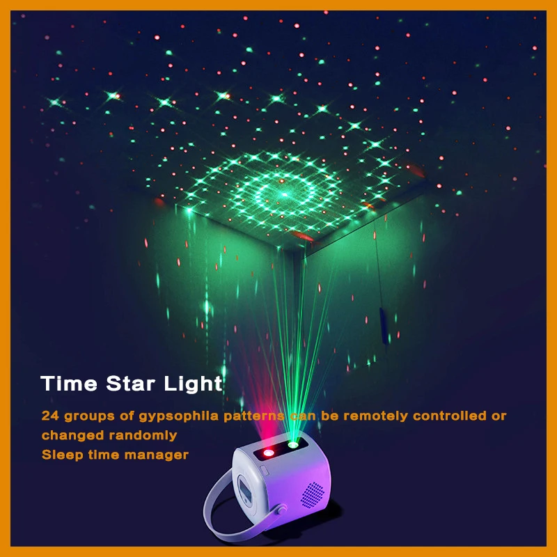 24 Patterns Projector Clock Children Room LED Stars Electronic Clock New Student Alarm Clock Music Night Color Change Lamp Clock