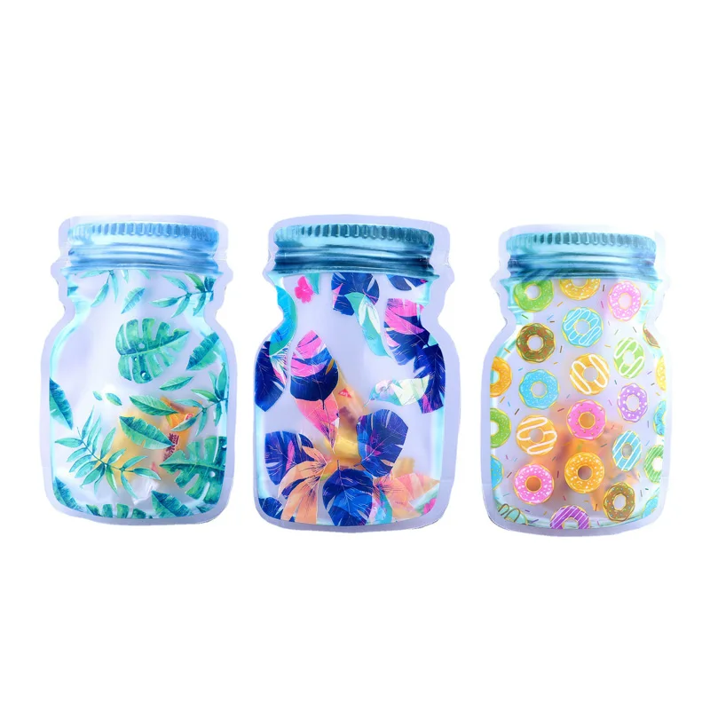 Reusable Mason Jar Zipper Bags Nuts Candy Cookies Bag Waterproof Seal Fresh Food Storage Bag Snack Sandwich ZipLock Bag For Food