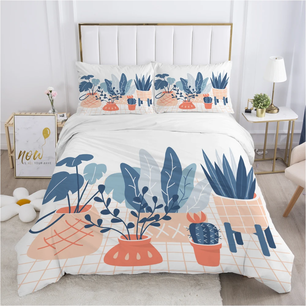 Nordic bedding set Duvet cover set pillow case 50x75 Bed linens Bed cover 220x240 140x200 150*200 Multicolor cactus