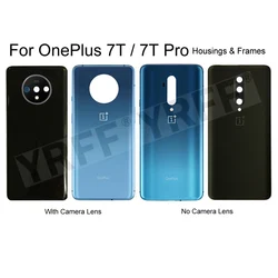 Battery Back Cover Door for One Plus 7T Pro ,Phone Housings Frames Case,  With Camera Lens