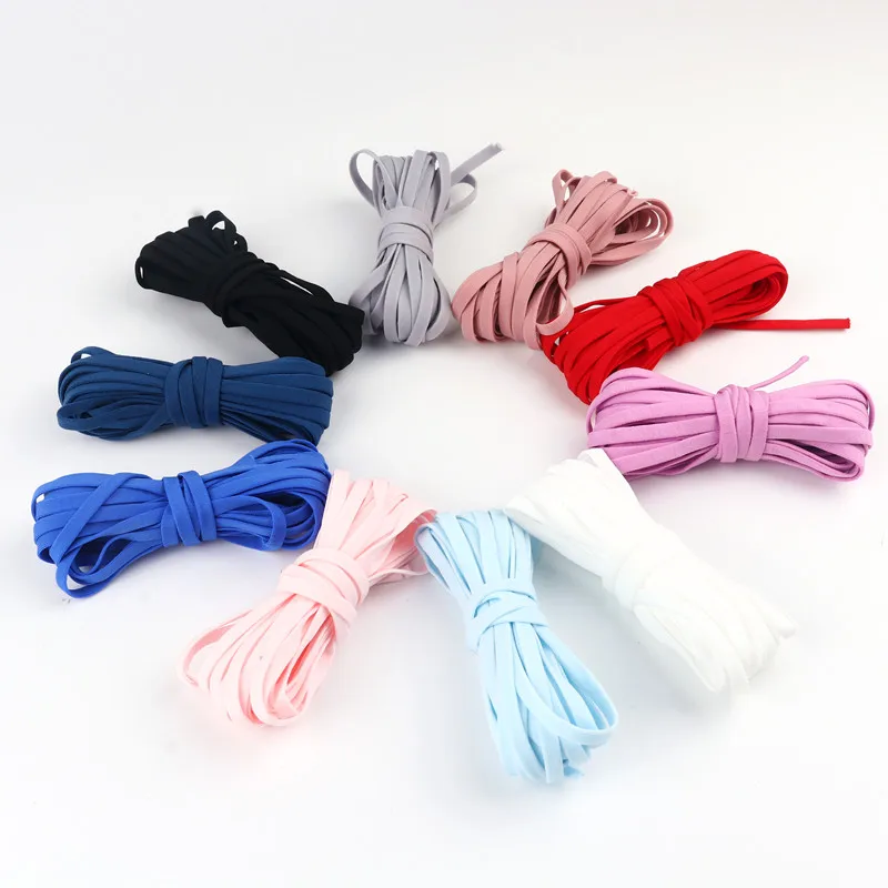 5Yards 5MM Colorful Mouth Mask Elastic Band String Face Mask DIY Rubber Band Tape Waist Rope Ear Cord Flat Ear Hanging Accessory