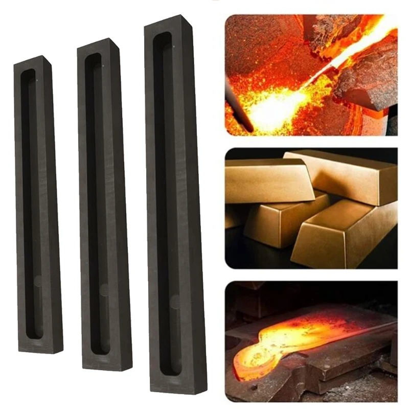 Graphite Casting Ingot Long Bar Mold for Metal Casting Melting Refining Strips Mould Tool