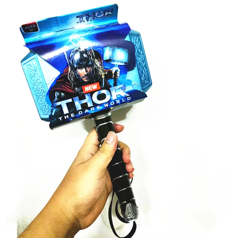 Brazos de martillo de superhéroe de Los Vengadores de Marvel, Thor, Mjolnir, juguete de Cosplay de Pvc, iluminación de voz, juguetes para niños, regalo para niños, 18CM