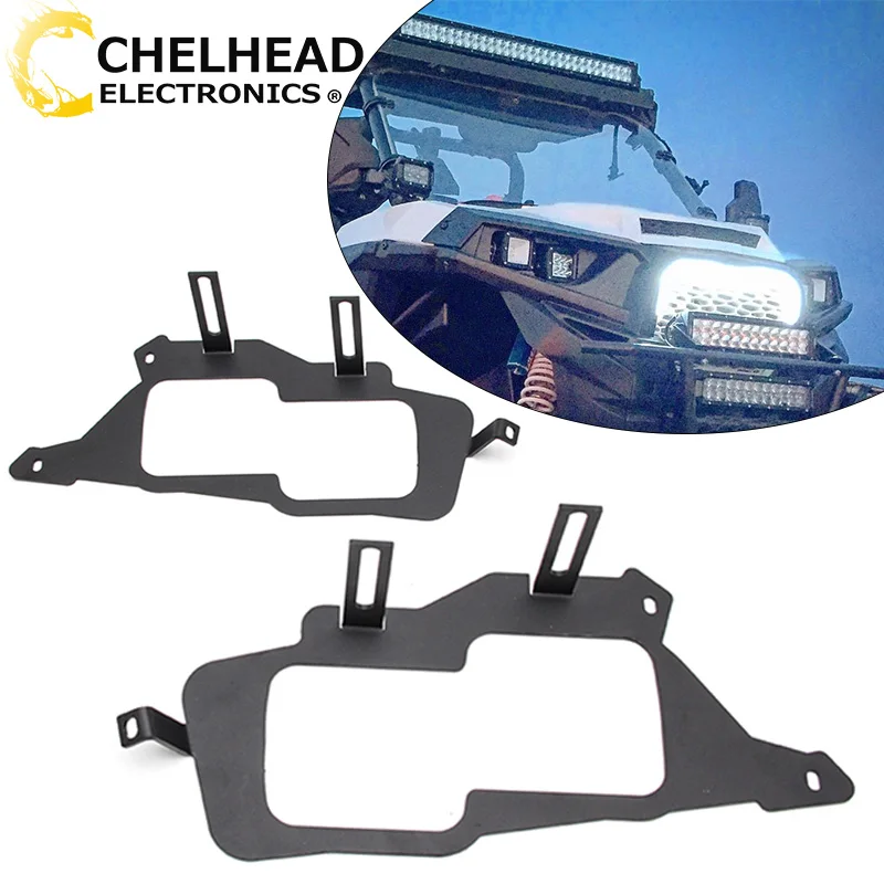 

For 2014-2024 Polaris RZR 900 1000 ＆ TURBO RI Led Cube Light Work Headlight Mount Brackets Mounting Hook