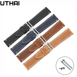 UTHAI Z84 Geniune High-end Leather Strap Fo Samsung Huawei Watch 20mm 22mm Watchband