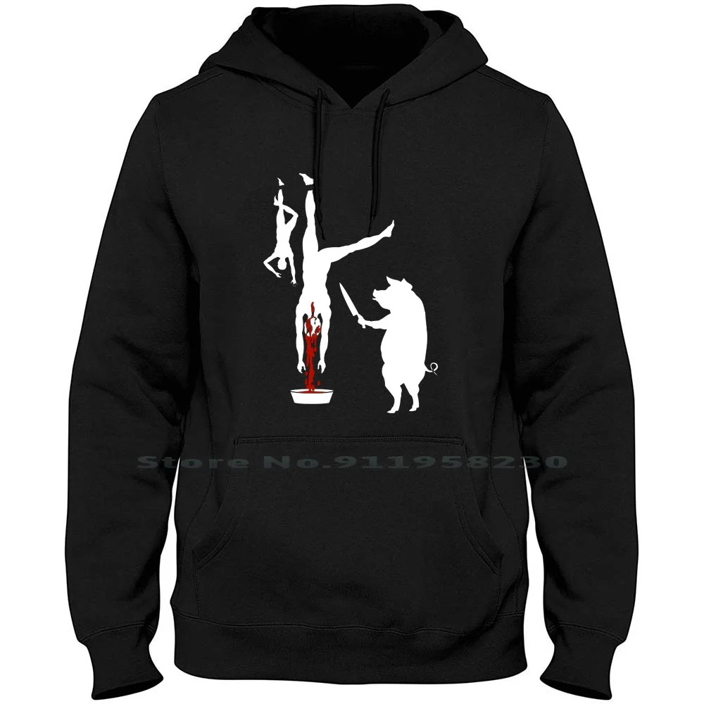 Pig Line Butcher Shop Men Hoodie Sweater 6XL Big Size Cotton Popular Animals Butcher Trend Butch Shop Meme Line Pig Hop End Che