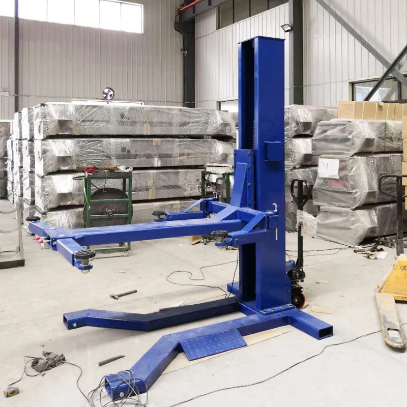 MACTANT 2500kg Capacity Mobile Single Post Car Lift With Pole Ramp For Vehicle Repairing Lifting Platform