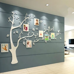 Family Photo Tree 3D Acrylic Wall Stickers DIY Photo Frame Tree Decorative Sticker TV Background Wall Decals Living Room Poster