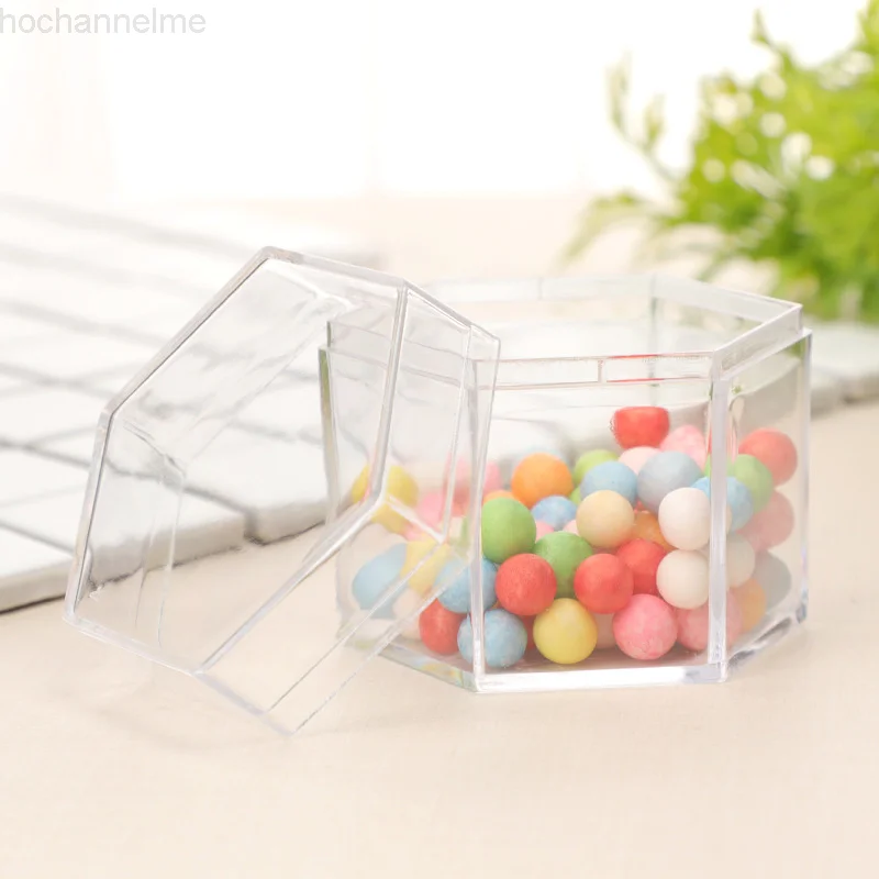 Transparent Plastic Box, Food Packing Box, Creative Crystal Mud Small Plastic Candy Storage Box, 12 PCs