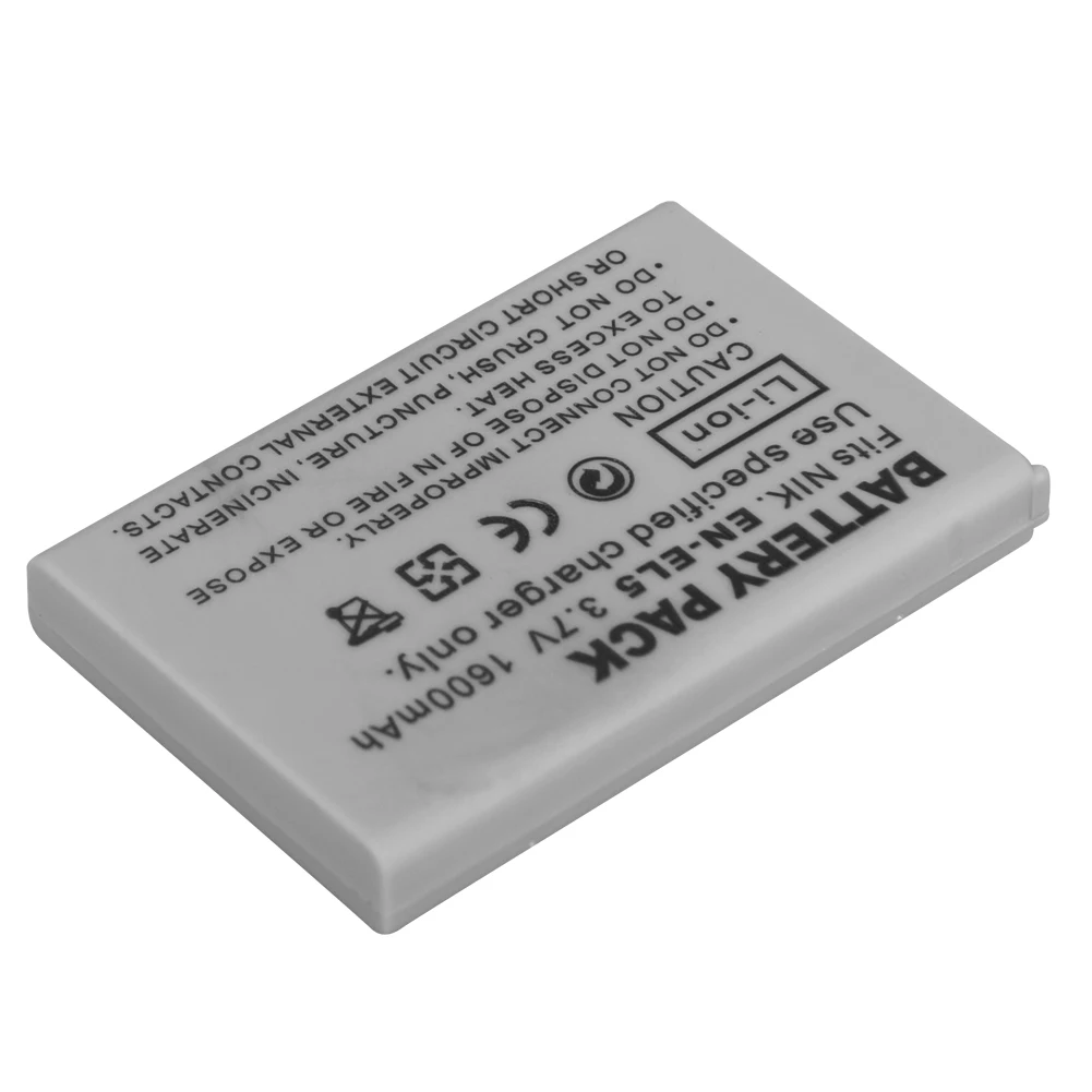 3.7V 1600mAh EN-EL5 Bateria + ładowarka USB do aparatu Nikon Coolpix P4 P80 90 100 P500 P510 P520 P530 P5000 P5100 P6000 kamera Bateria