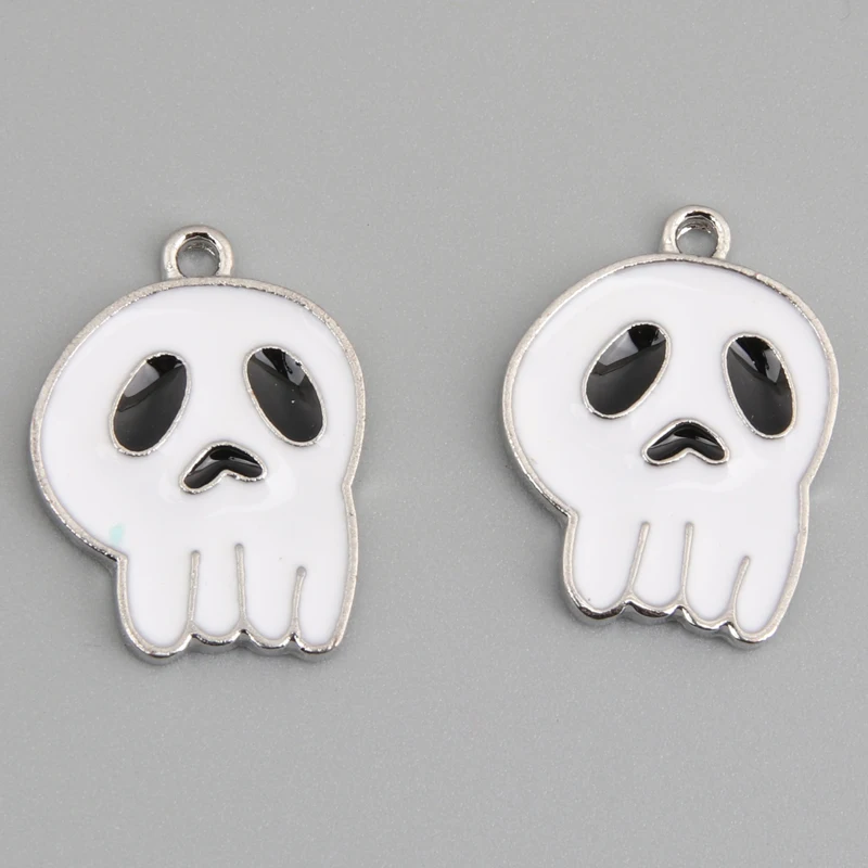 10pcs Enamel Grave Ghost Pumpkin Bat Vampire Charms Halloween Pendant Party Gifts For DIY Jewelry Making Handcrafted Accessories