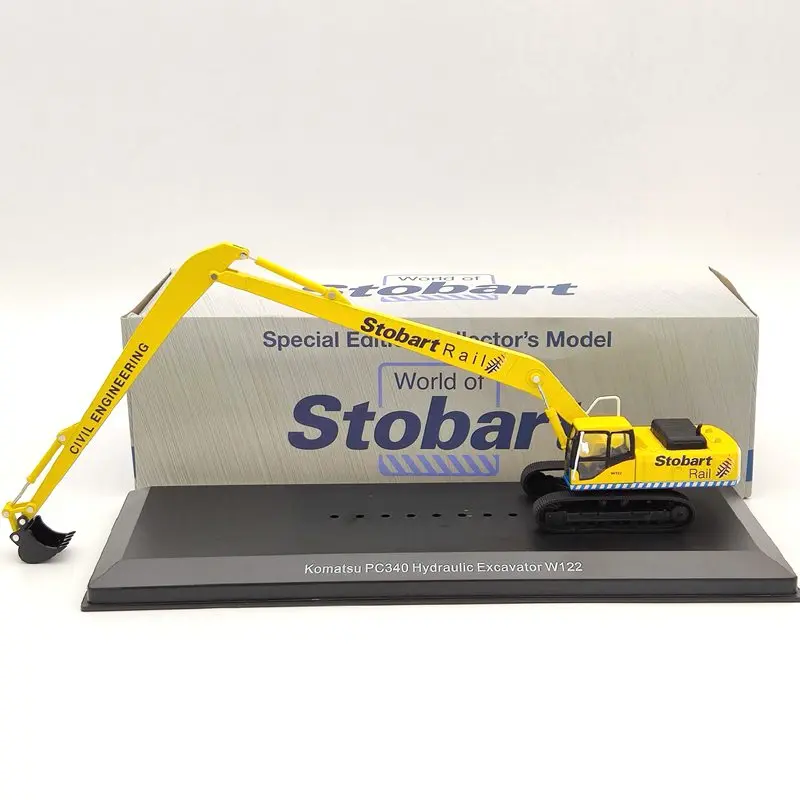 1:76 Atlas Eddie Stobart Rail Komatsu PC340 Hydraulic Excavator W122 Civil Engineering Diecast Models Toys Car Collection Yellow