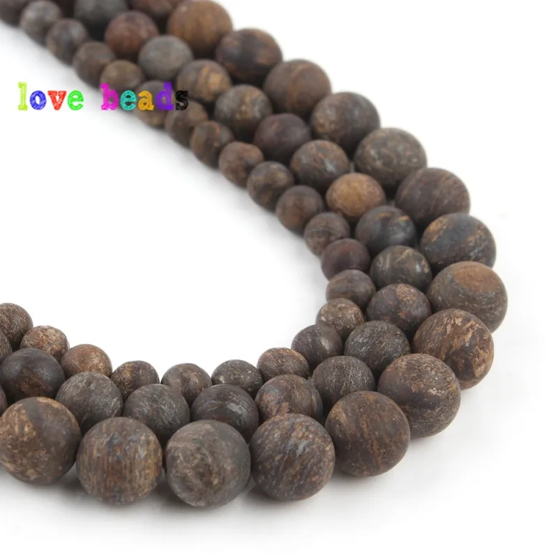 100% AAA+ Natural Matte Bronze Minerals Beads Dull Polished Brown Round Loose Stone Beads for Jewelry Making DIY Bracelet 15\