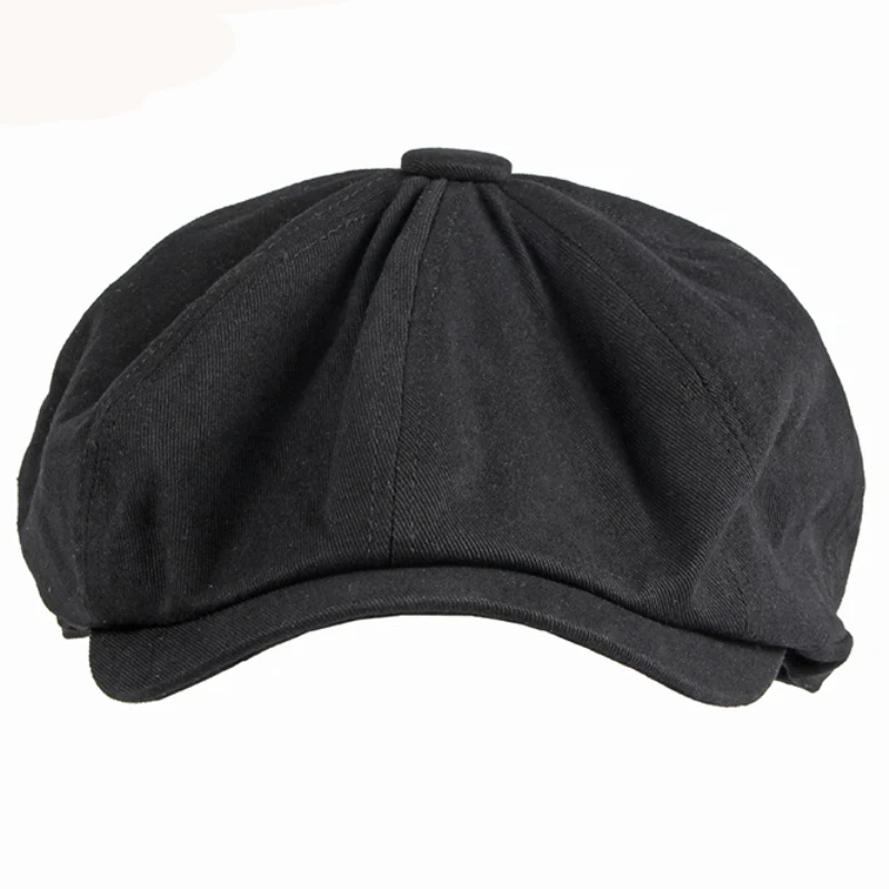 HT3347 Beret czapka wiosna jesień bawełniany kapelusz płaskie czapki męskie kobiety Vintage artysta Beret kapelusz Retro ośmiokątna czapka berety