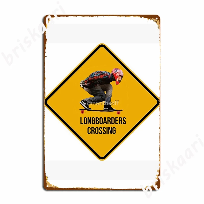 

Longboarders Crossing Caution Sign. Metal Signs Wall pub Club Bar Printing Wall Plaque Tin sign Posters