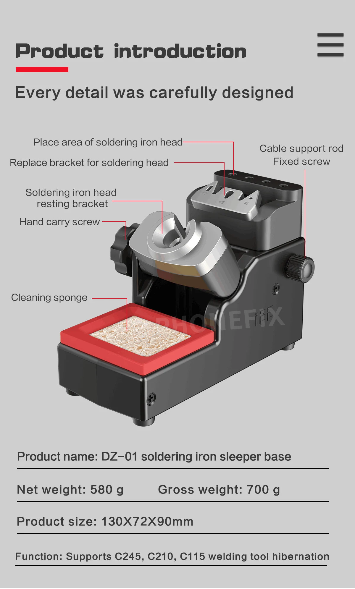 JBC I2C Soldering Station Iron Sleep Holder for T210/245/115 Handle Replacement For JBC CD DDE Soldering Iron Stand DIY Tool