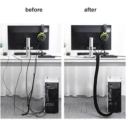 Neoprene Cover Cable Organizer Cord Storing Hiding Cable Management for TV Computer Cable Sleeve Protector Wire Organizer