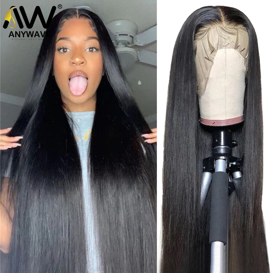 

Malaysia Hair Straight 28 30 32 Inch Glueless Lace Front Human Hair Wigs For Black Women 13X4 Pre Plucked Frontal 250%