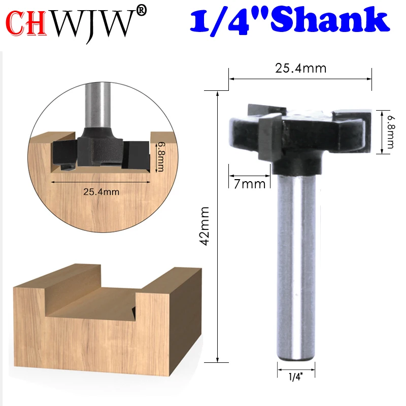 CNC Spoilboard Surfacing Router Bits, 1/4 inch 6mm Shank 1 inch Cutting Diameter, Slab Flattening Router Bit Planing Bit Wood