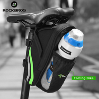 ROCKBROS Saddle Bottle Bags Black Bicycle Bag Portable Seat Pouch Package BMX Folding Mountain Road Bike Tail Rear Seatpost Bag