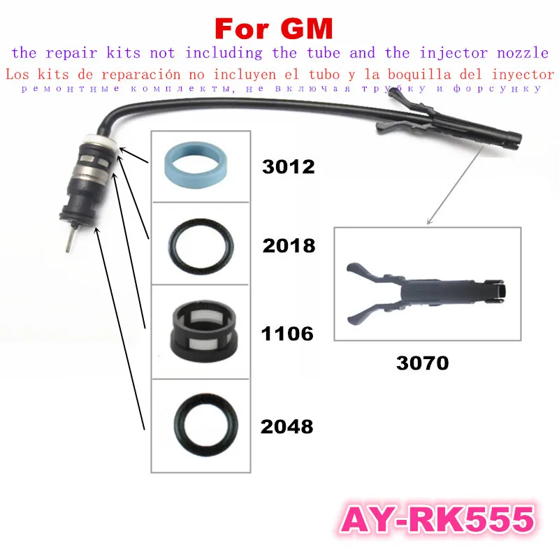 wholesal 6sets Fuel Injector Repair Kit for 6pcs  injectors fit for V6 Chevrolet Blazer AY-RK555